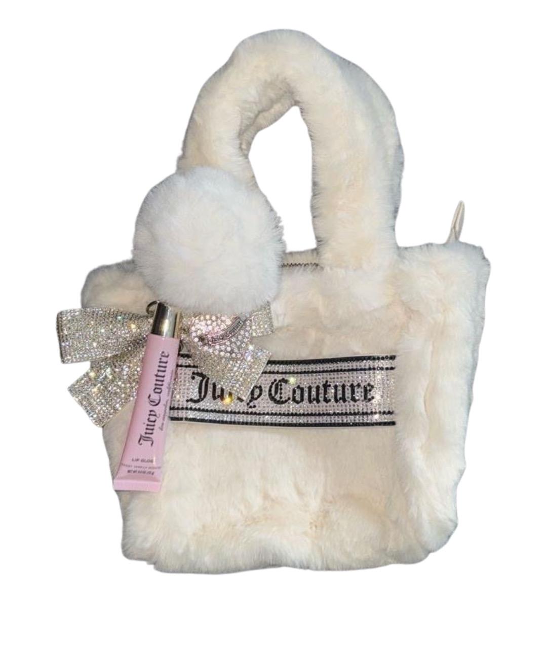 JUICY COUTURE Белая меховая сумка с короткими ручками, фото 1