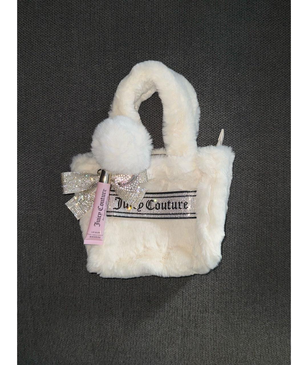 JUICY COUTURE Белая меховая сумка с короткими ручками, фото 6