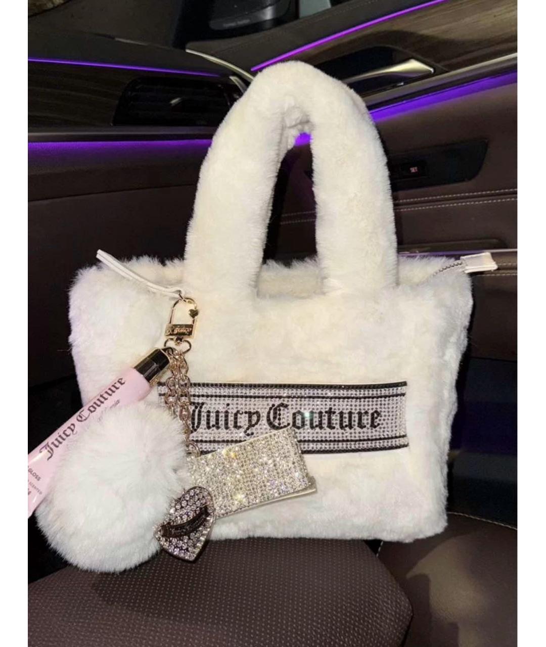 JUICY COUTURE Белая меховая сумка с короткими ручками, фото 2