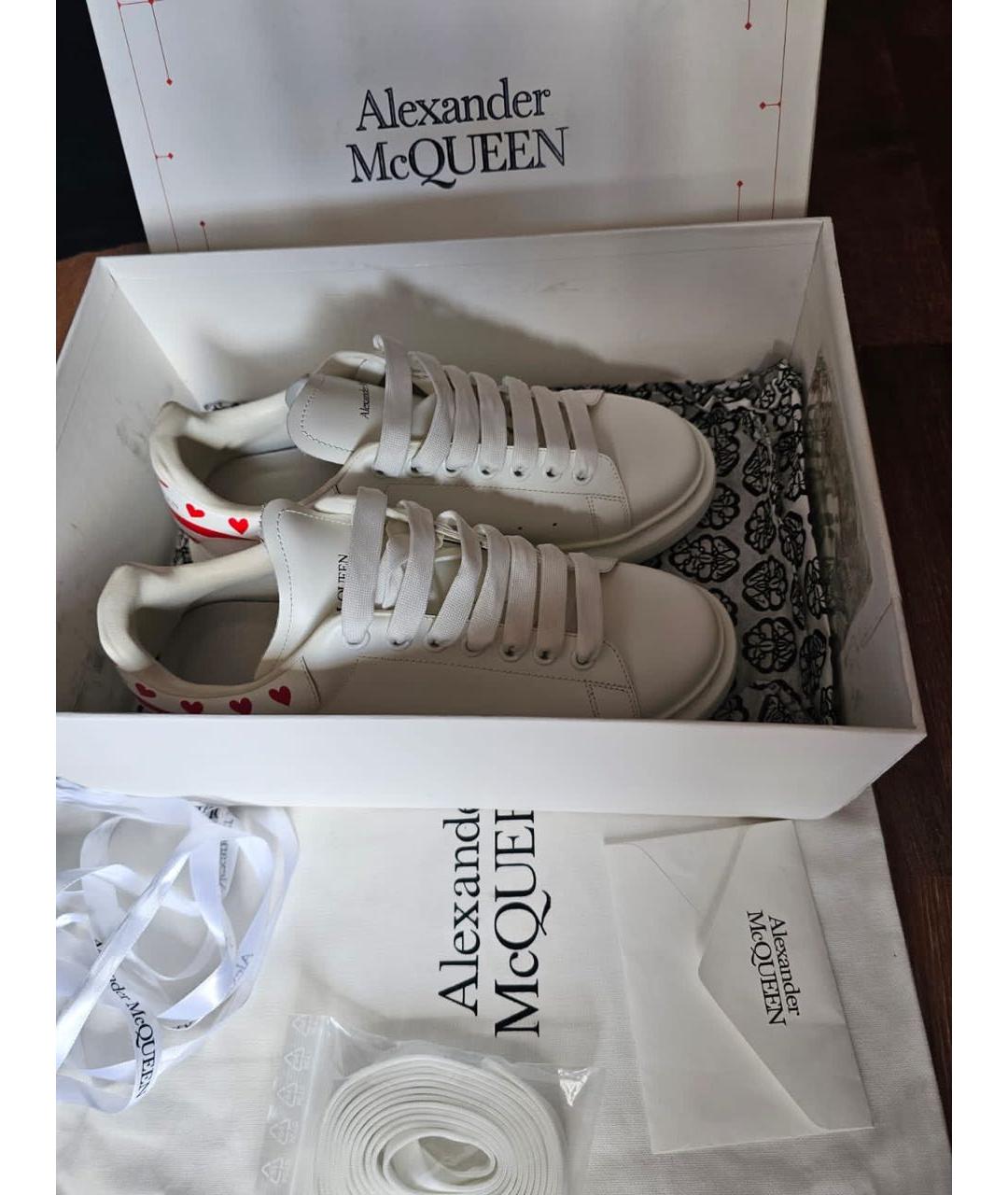 ALEXANDER MCQUEEN Белые кожаные кеды, фото 6