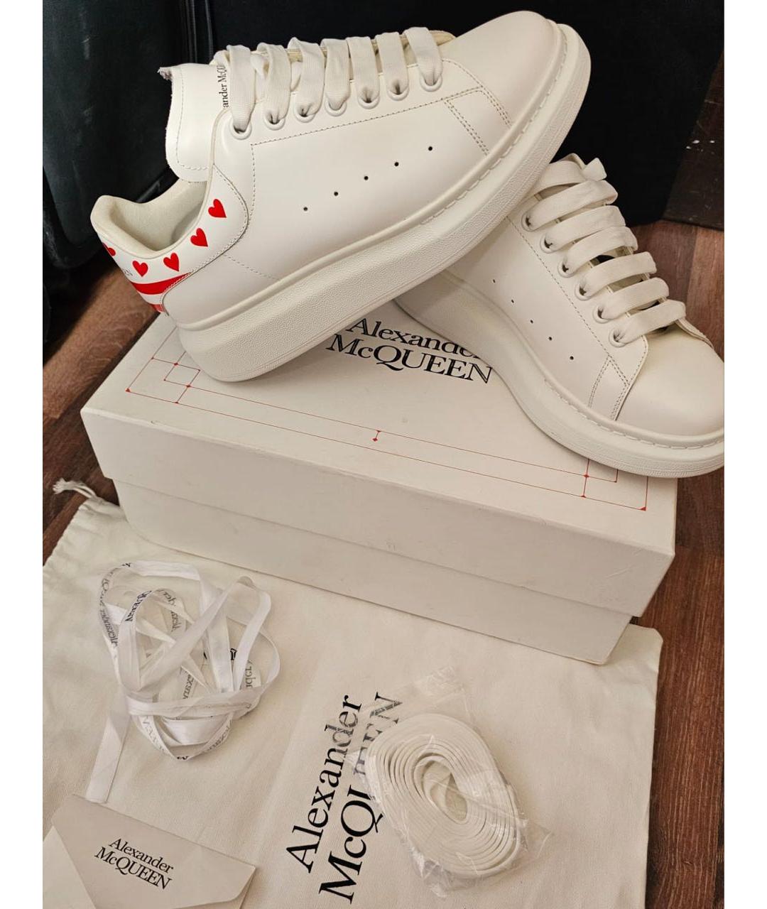 ALEXANDER MCQUEEN Белые кожаные кеды, фото 7