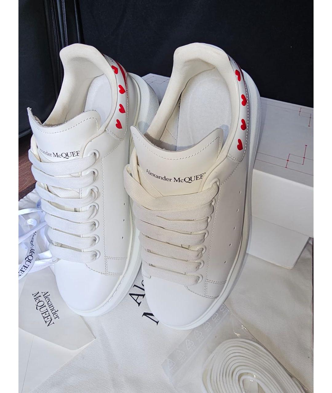 ALEXANDER MCQUEEN Белые кожаные кеды, фото 3