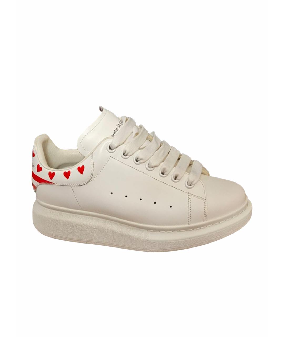 ALEXANDER MCQUEEN Белые кожаные кеды, фото 1