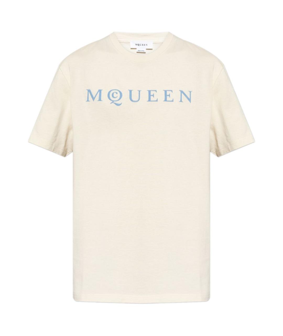 ALEXANDER MCQUEEN Белая хлопковая футболка, фото 1