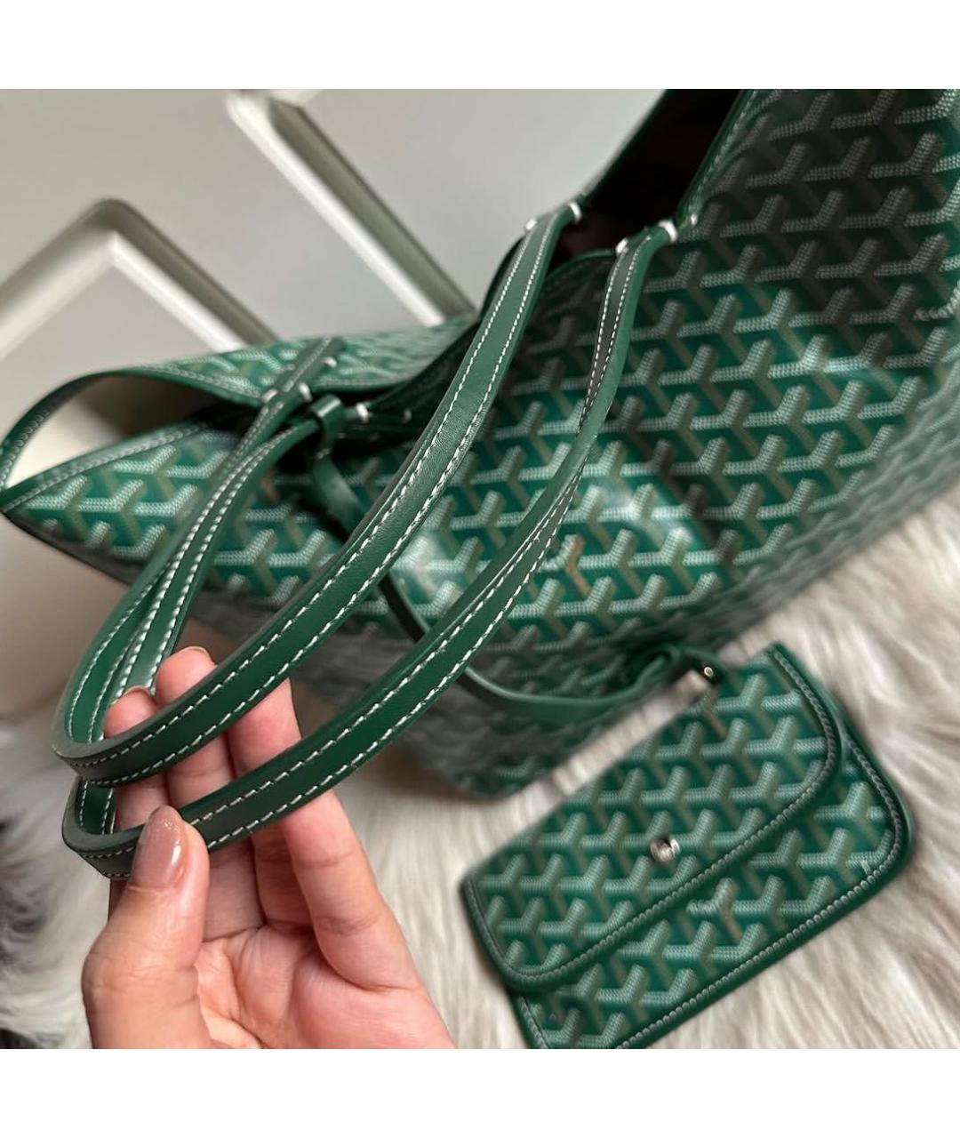 GOYARD Зеленая сумка тоут, фото 5
