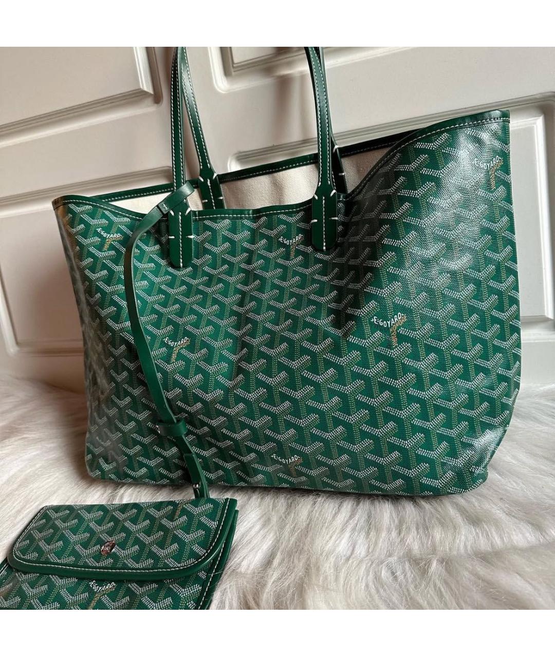 GOYARD Зеленая сумка тоут, фото 3