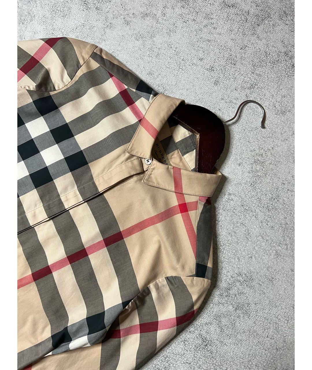 BURBERRY Бежевая хлопковая рубашка, фото 4