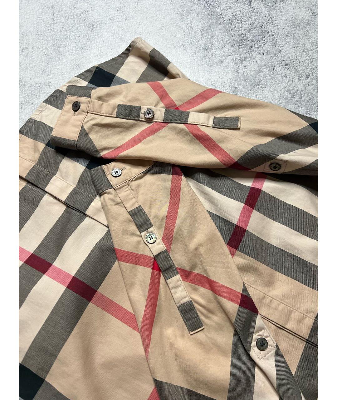 BURBERRY Бежевая хлопковая рубашка, фото 8