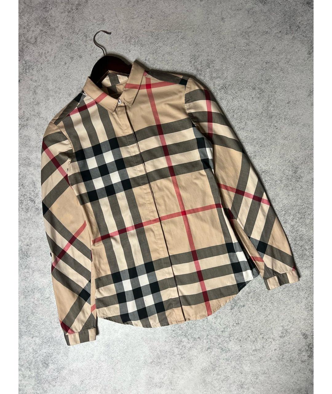 BURBERRY Бежевая хлопковая рубашка, фото 9