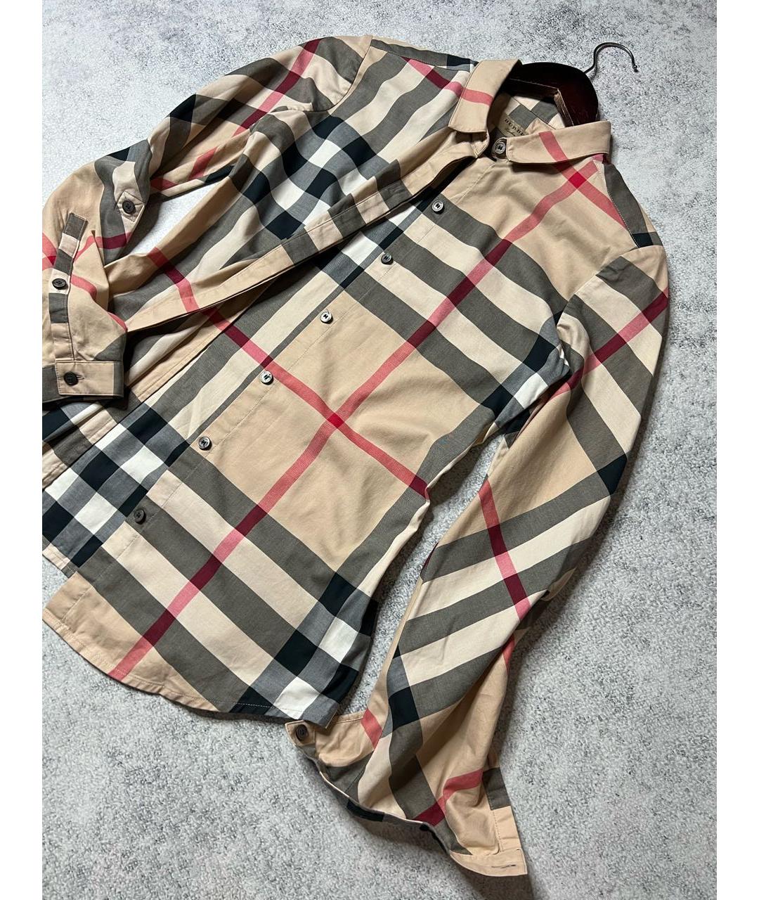BURBERRY Бежевая хлопковая рубашка, фото 3
