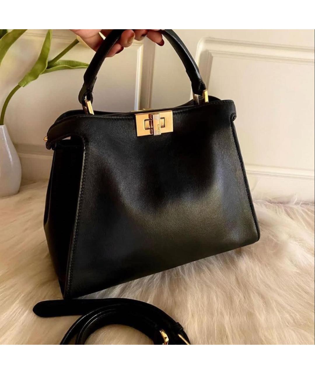 FENDI Черная кожаная сумка через плечо, фото 3