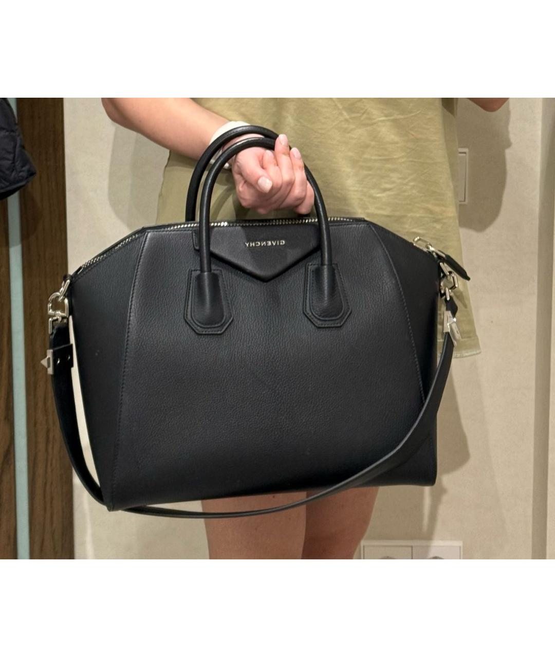 GIVENCHY Черная кожаная сумка с короткими ручками, фото 3