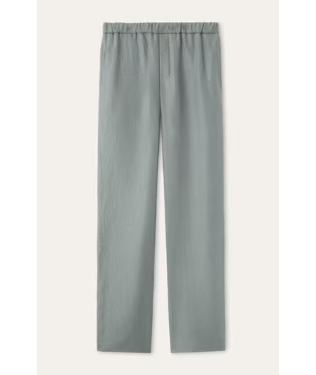 LORO PIANA Серые льняные повседневные брюки, фото 4