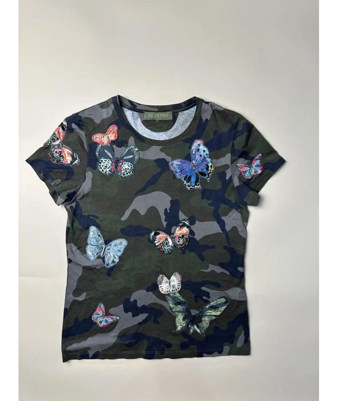 VALENTINO Хаки хлопковая футболка, фото 9
