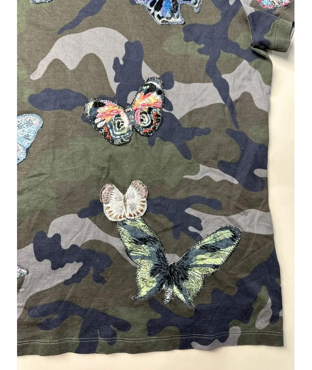 VALENTINO Хаки хлопковая футболка, фото 8