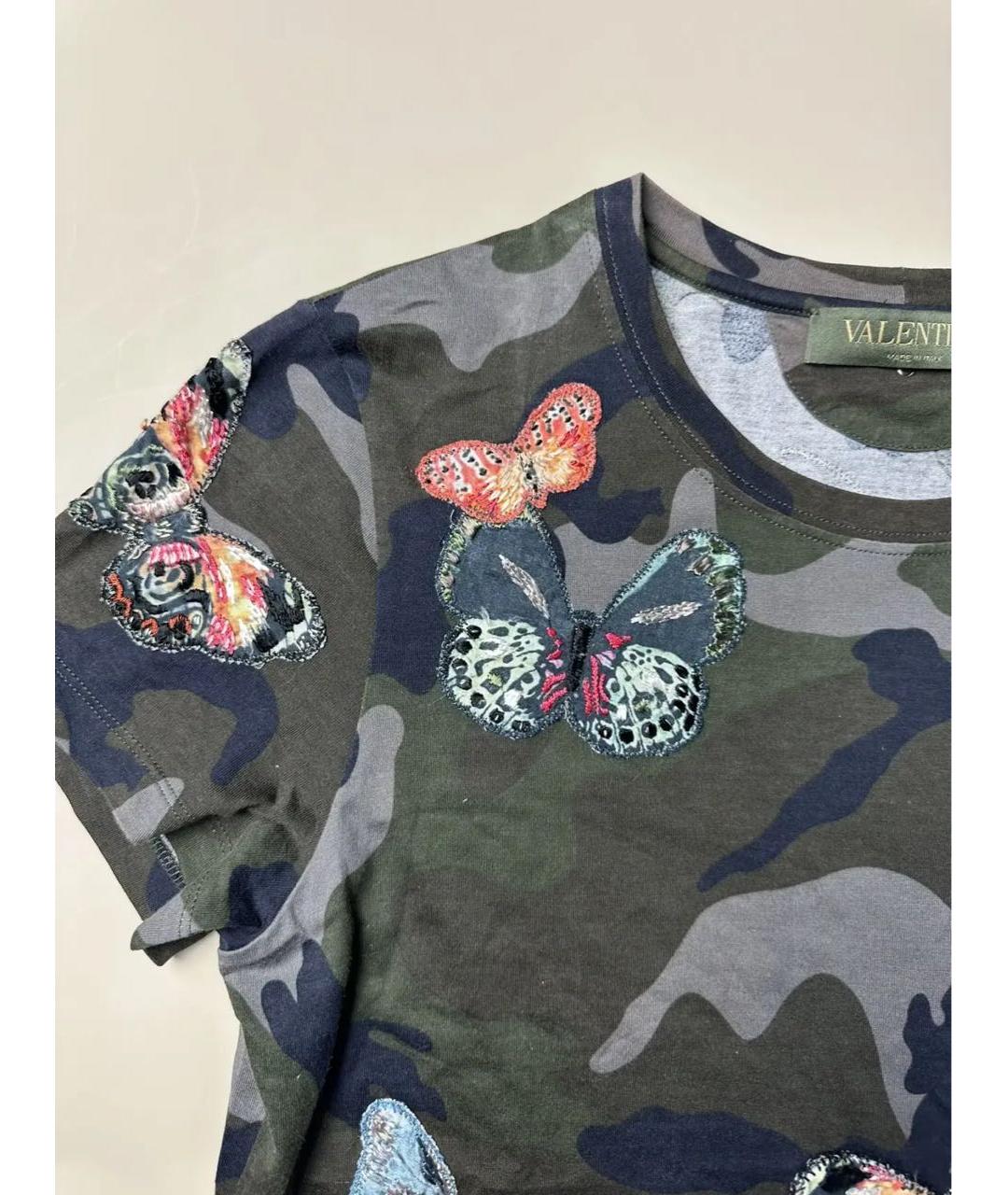 VALENTINO Хаки хлопковая футболка, фото 7