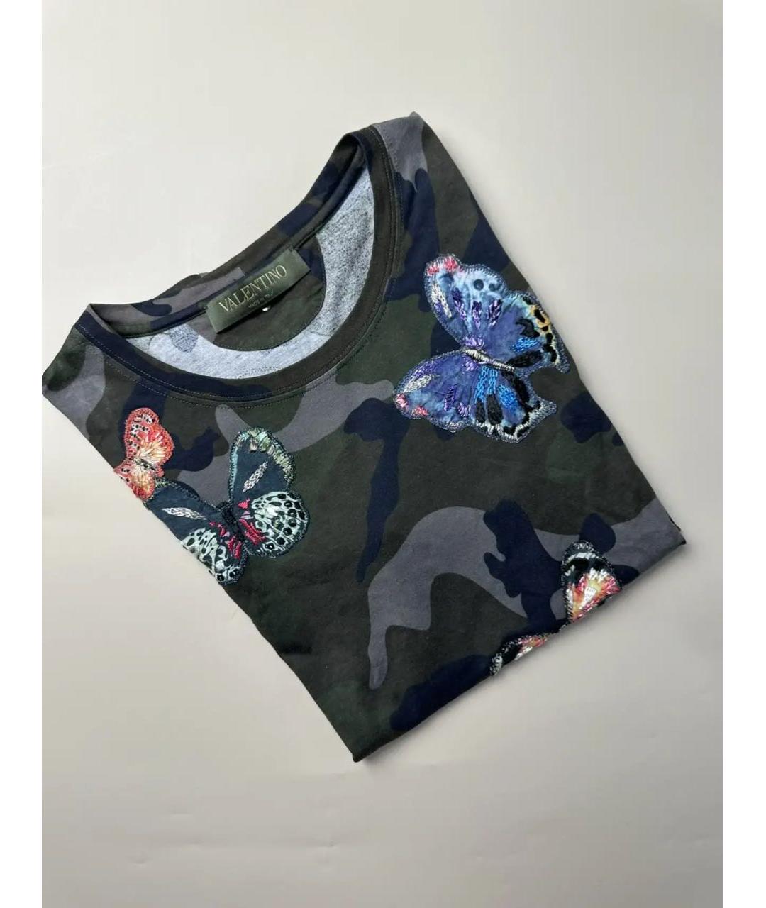 VALENTINO Хаки хлопковая футболка, фото 3