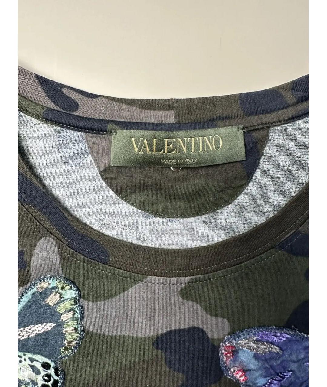 VALENTINO Хаки хлопковая футболка, фото 4