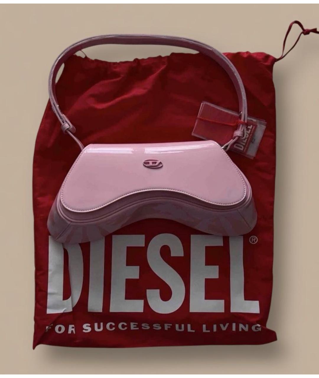 DIESEL Розовая сумка через плечо из искусственной кожи, фото 3