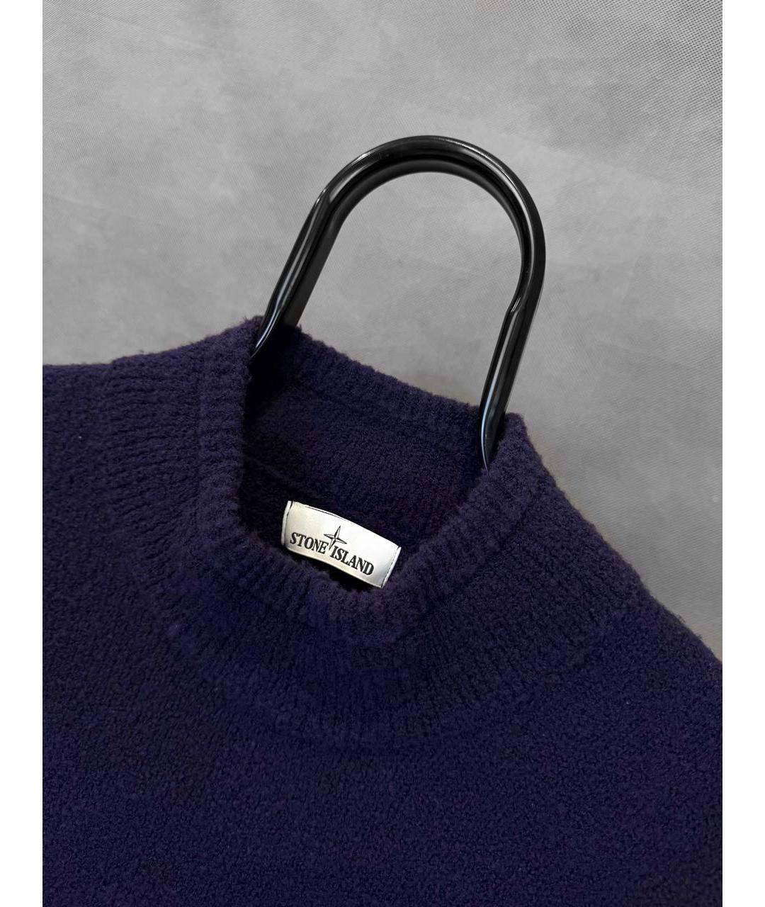 STONE ISLAND Темно-синий шерстяной джемпер / свитер, фото 3