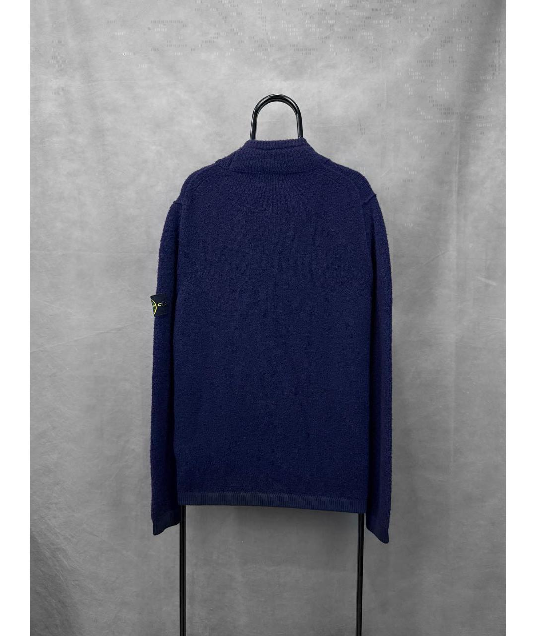 STONE ISLAND Темно-синий шерстяной джемпер / свитер, фото 2