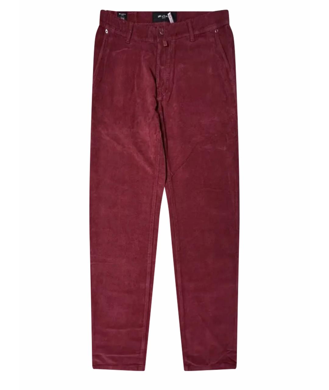 KITON Бордовые хлопковые прямые джинсы, фото 1