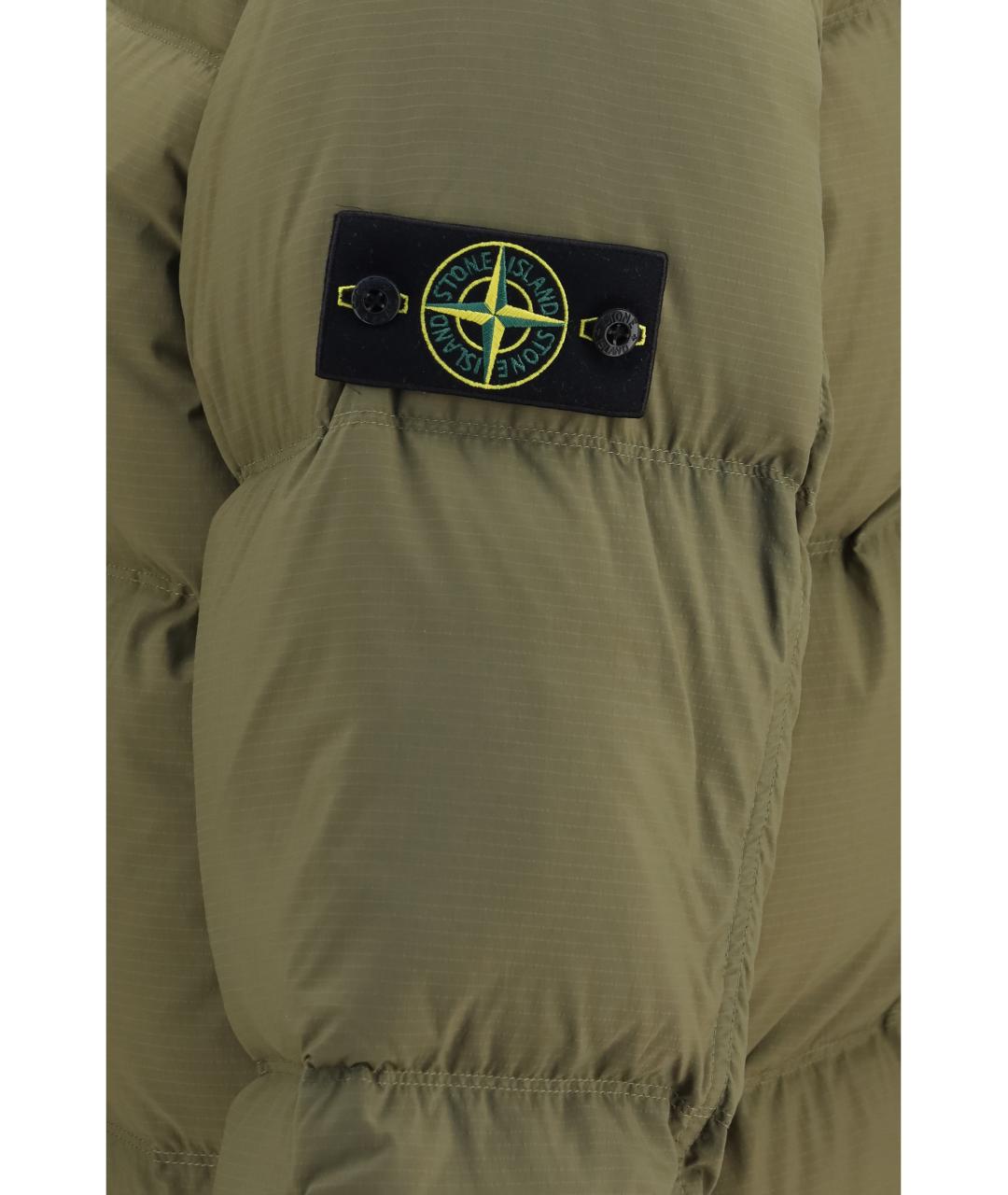 STONE ISLAND Хаки полиамидовая куртка, фото 3