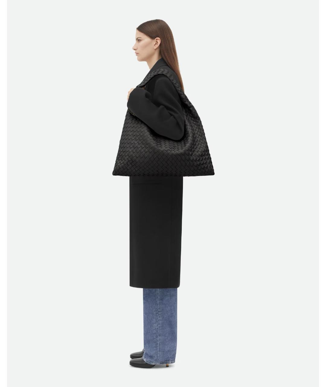BOTTEGA VENETA Черная кожаная сумка через плечо, фото 3