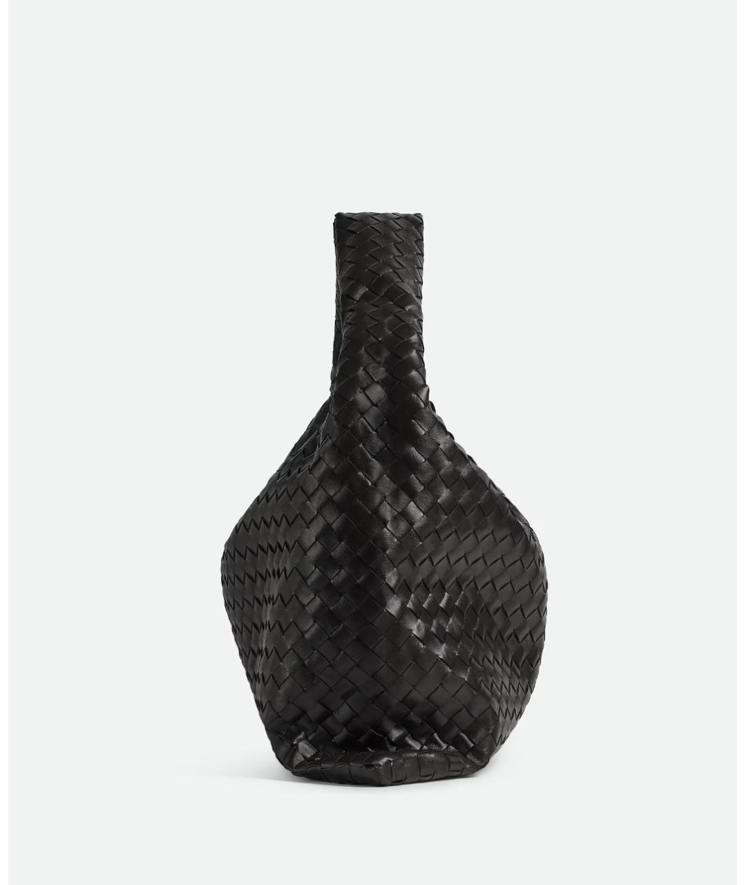 BOTTEGA VENETA Черная кожаная сумка через плечо, фото 4