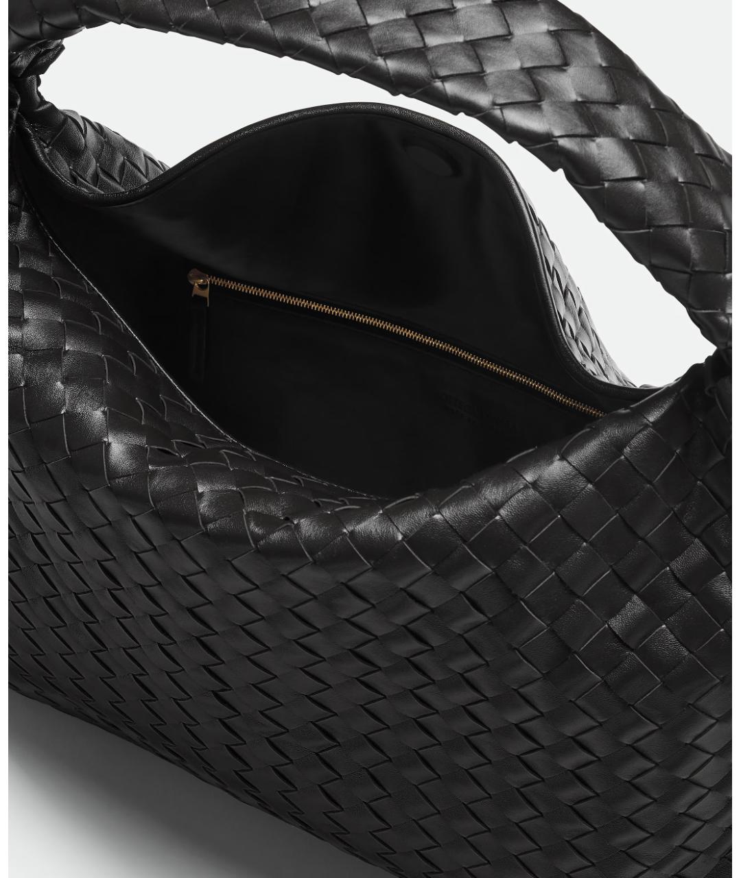 BOTTEGA VENETA Черная кожаная сумка через плечо, фото 6