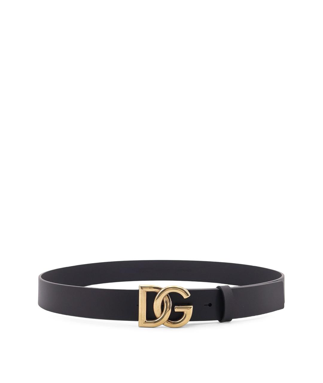 DOLCE&GABBANA Черный кожаный ремень, фото 1