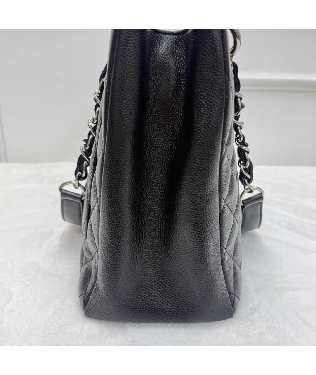 CHANEL Черная кожаная сумка тоут, фото 4