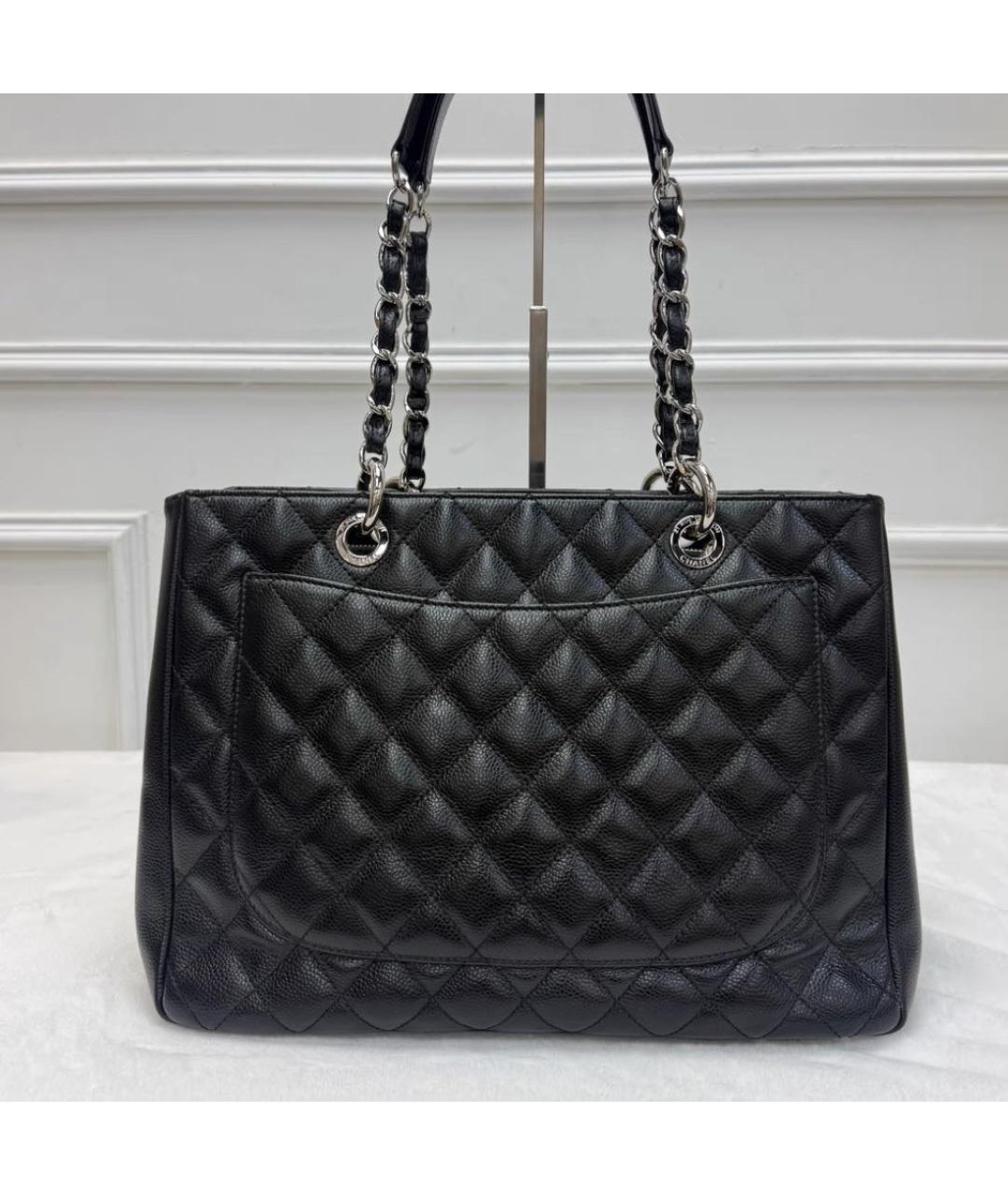 CHANEL Черная кожаная сумка тоут, фото 3