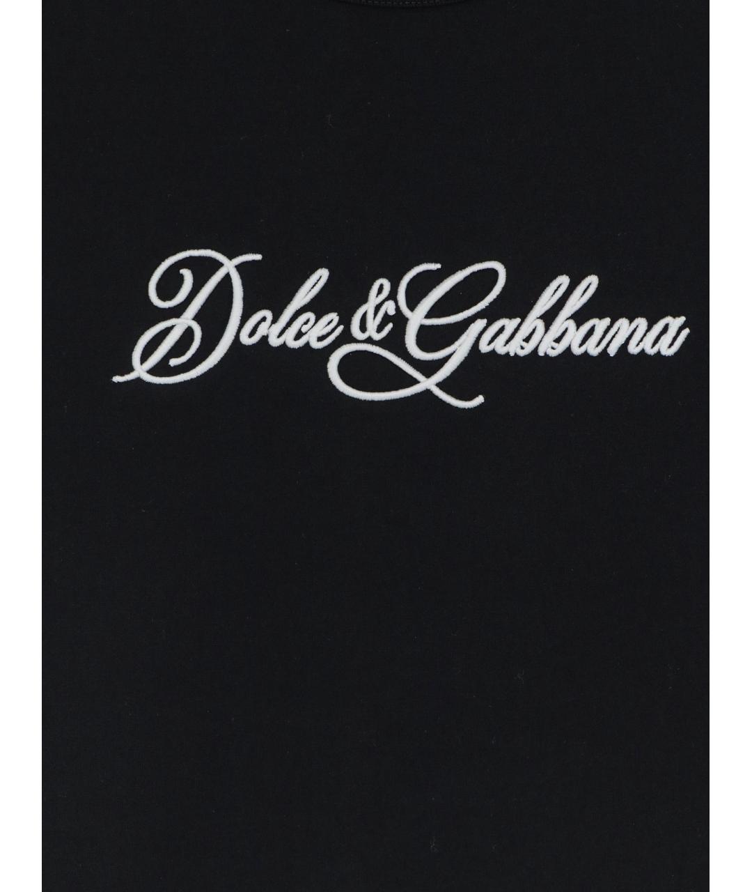 DOLCE&GABBANA Черная хлопковая футболка, фото 3