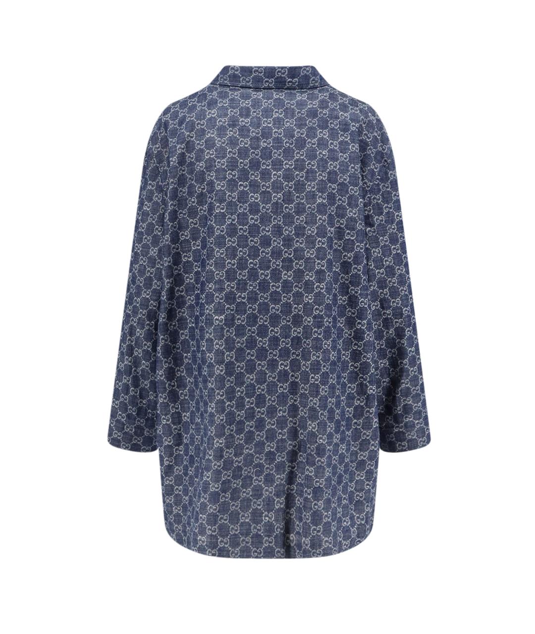 GUCCI Синяя хлопковая рубашка, фото 2