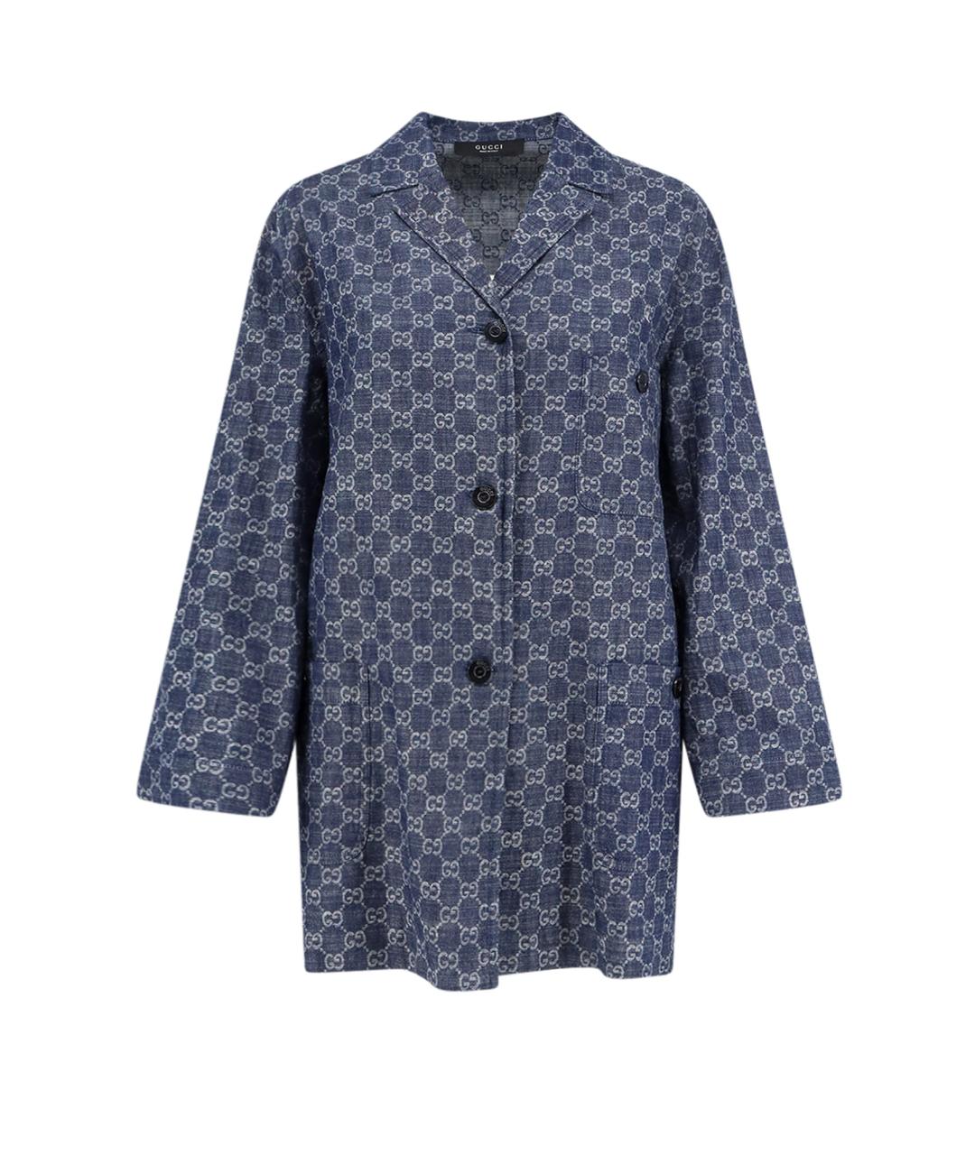 GUCCI Синяя хлопковая рубашка, фото 1