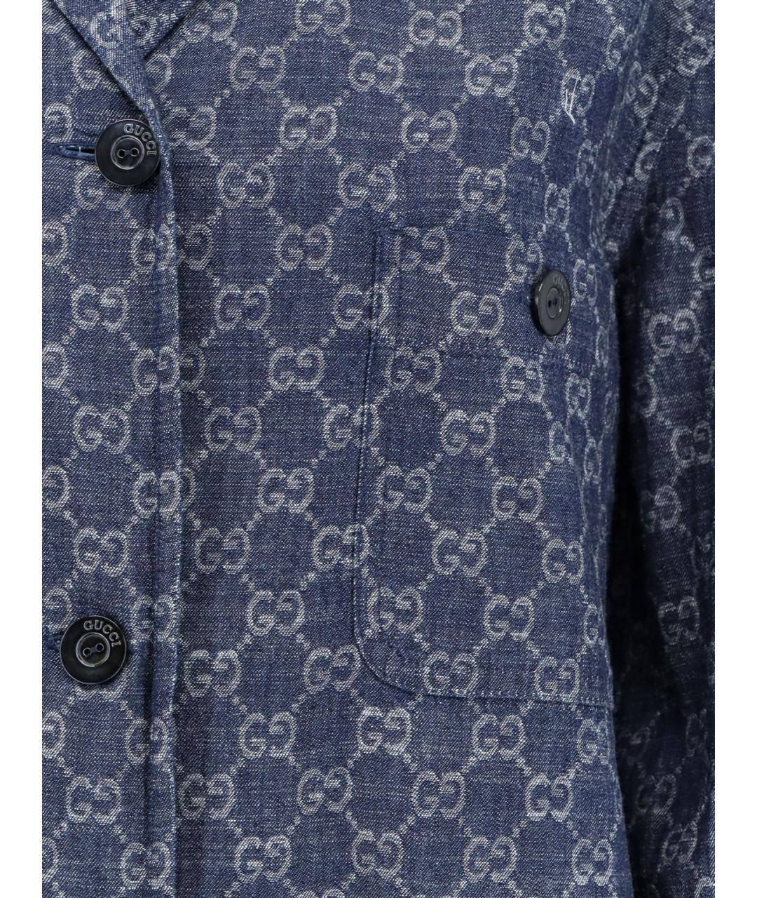 GUCCI Синяя хлопковая рубашка, фото 3