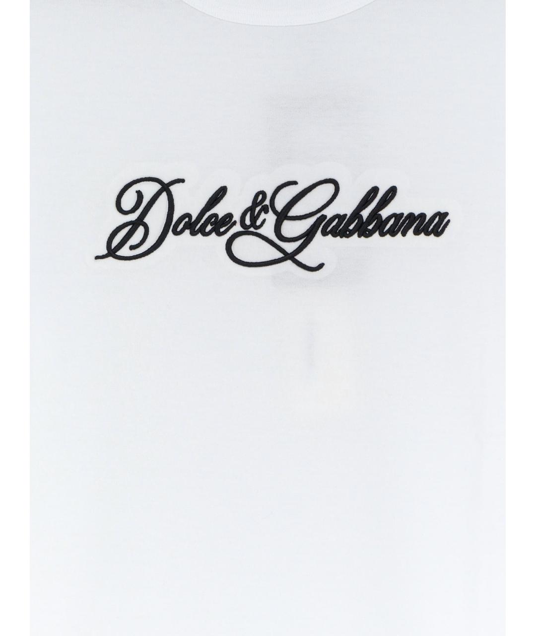 DOLCE&GABBANA Белая хлопковая футболка, фото 3