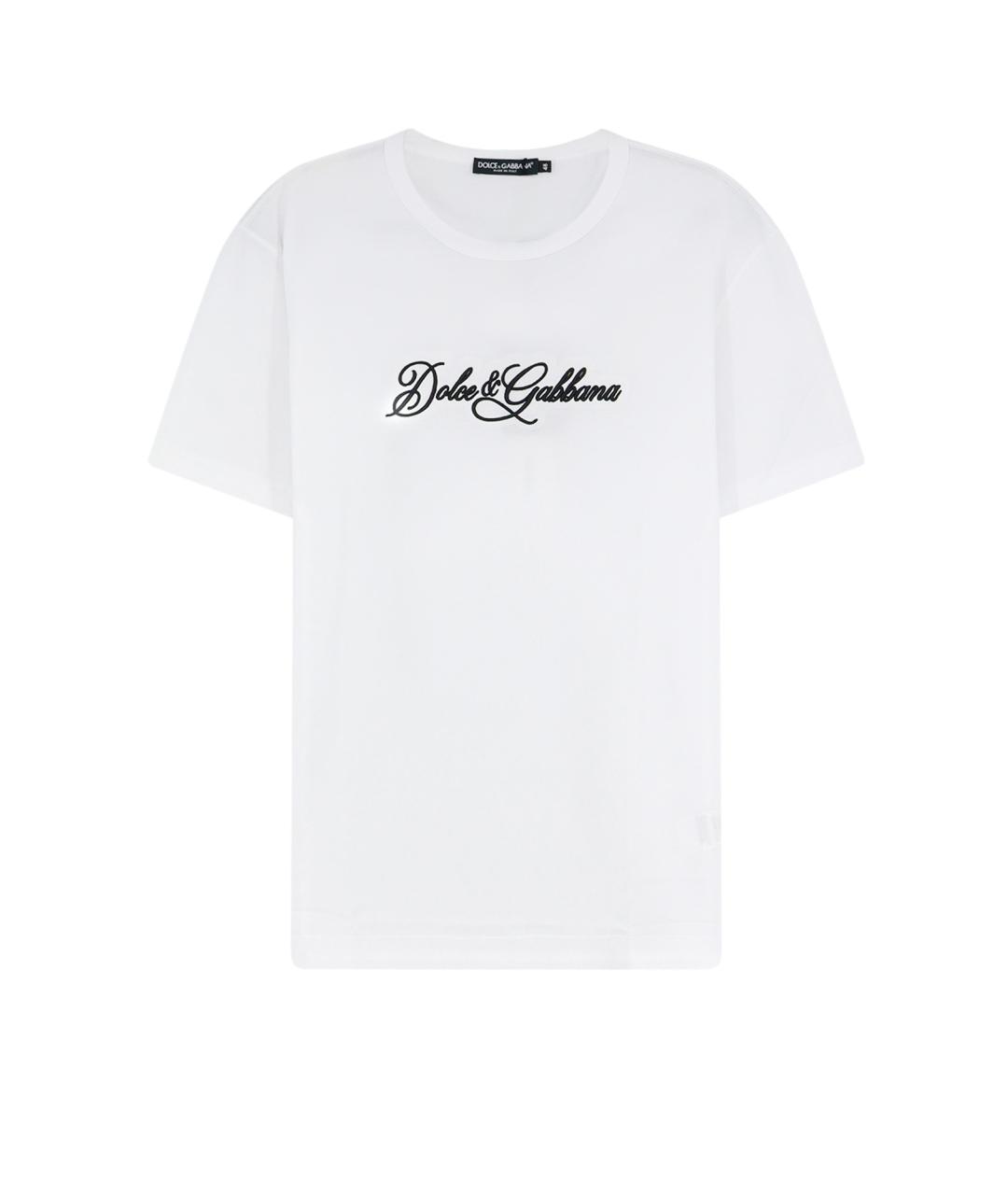 DOLCE&GABBANA Белая хлопковая футболка, фото 1