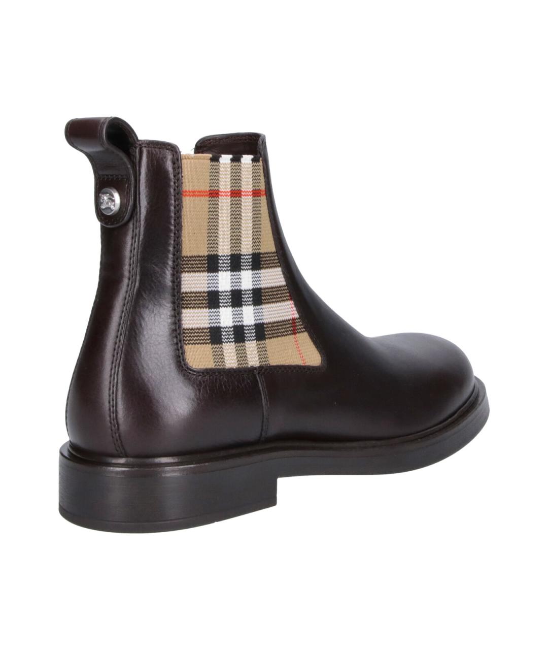 BURBERRY Коричневые кожаные низкие ботинки, фото 4
