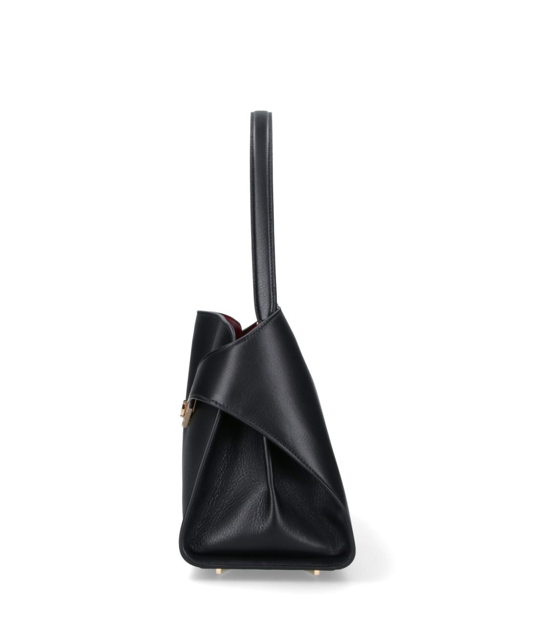 FERRAGAMO Черная кожаная сумка тоут, фото 5