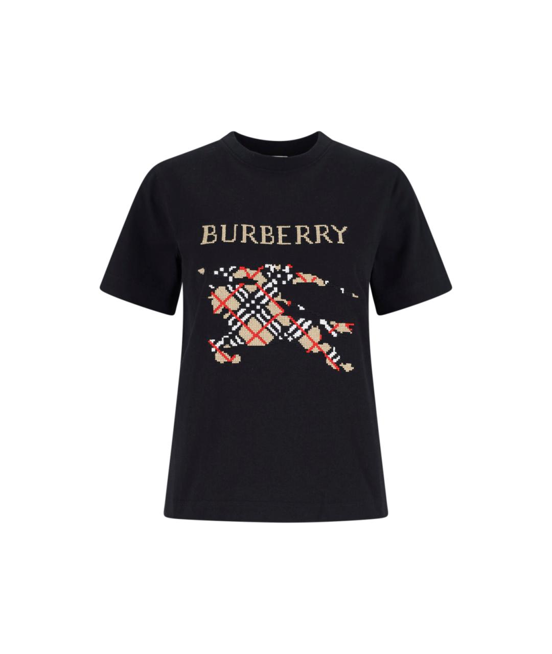 BURBERRY Черная хлопковая футболка, фото 1