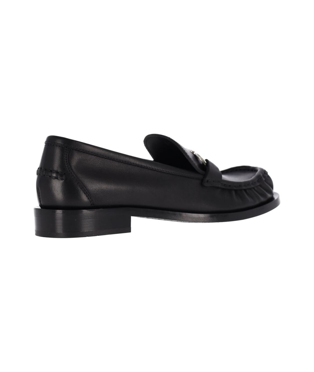 FERRAGAMO Черные кожаные лоферы, фото 4