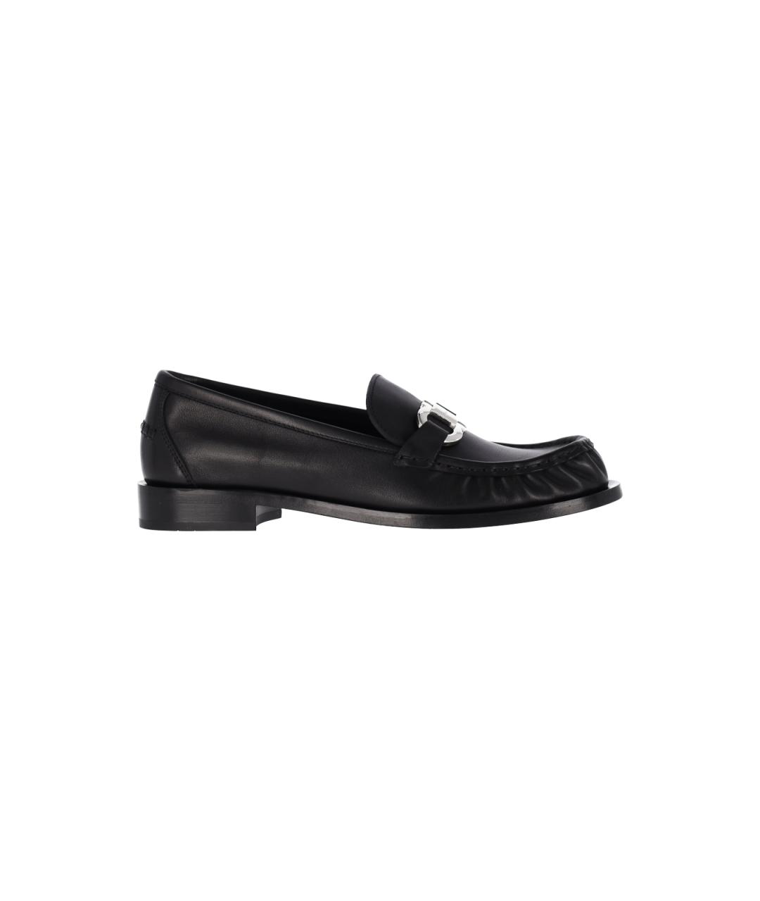 FERRAGAMO Черные кожаные лоферы, фото 6