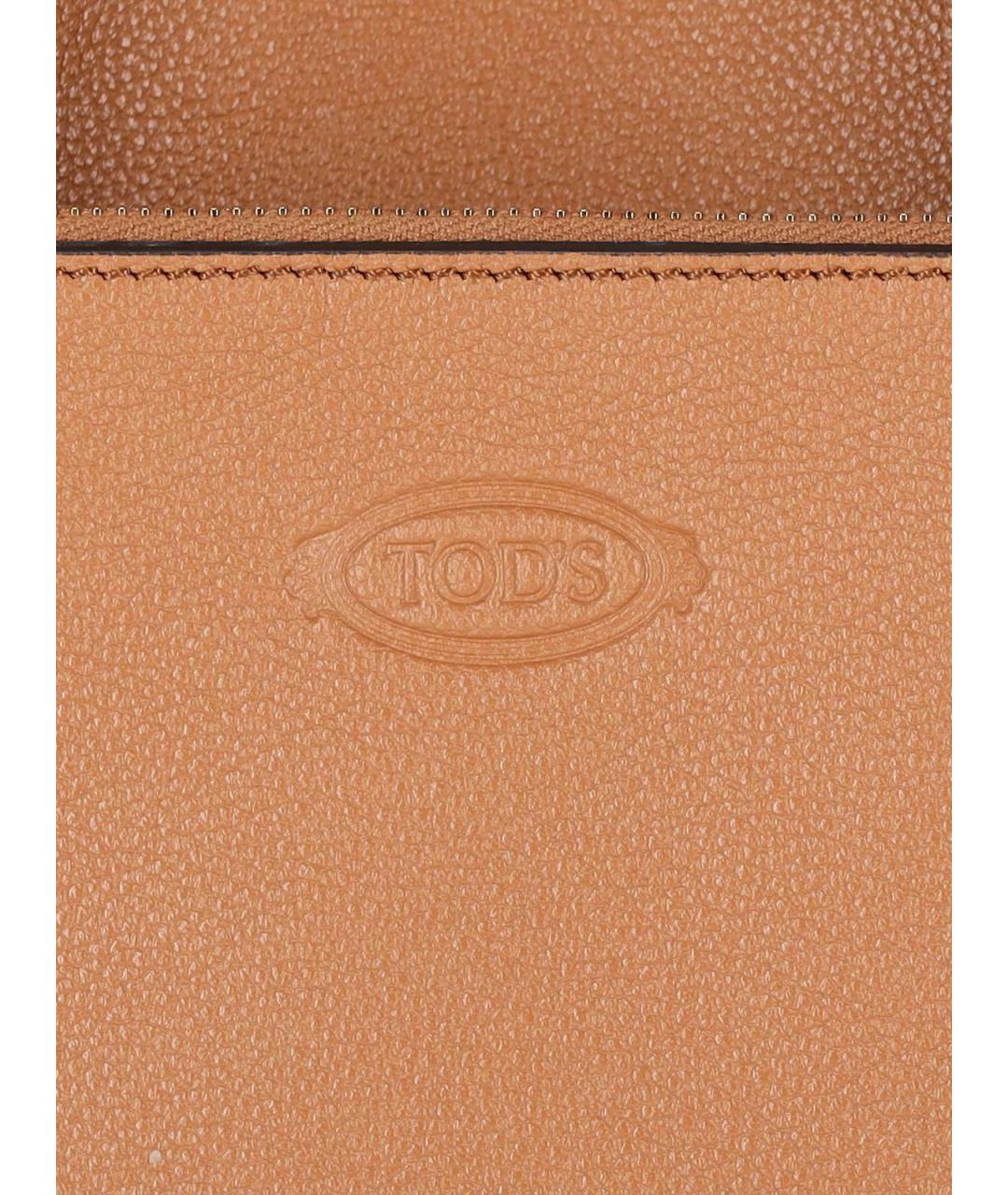 TOD'S Бежевая кожаная сумка тоут, фото 4
