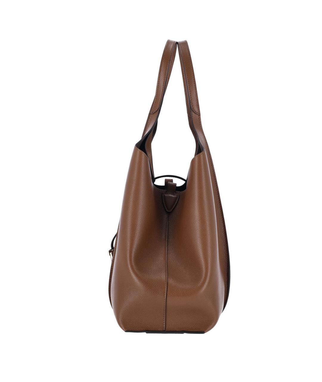 TOD'S Коричневая кожаная сумка тоут, фото 5