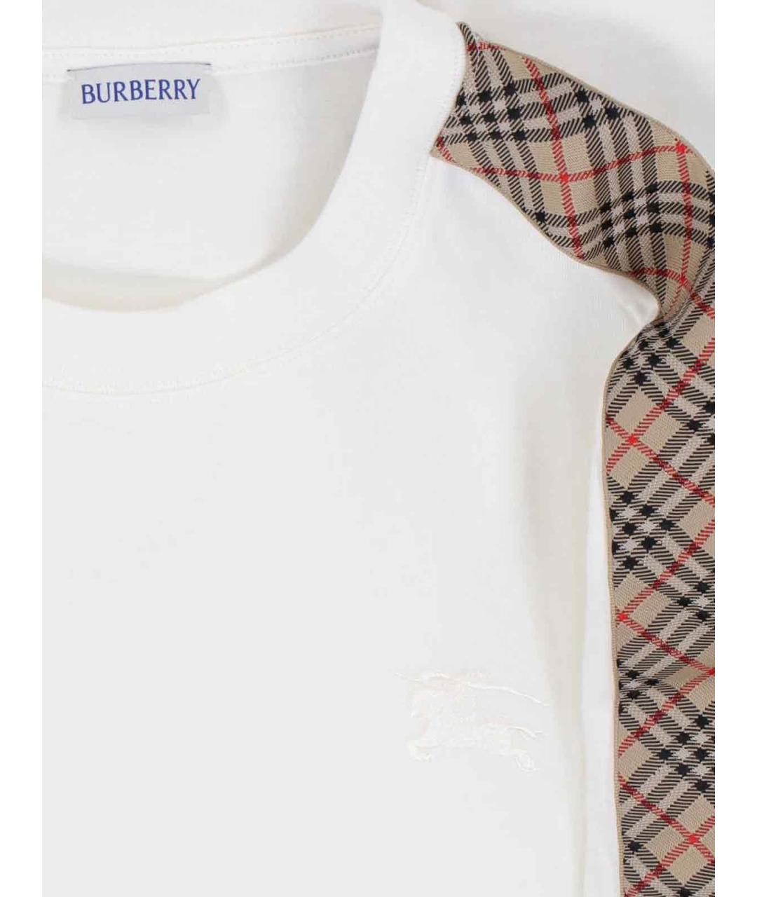 BURBERRY Белая хлопковая футболка, фото 3