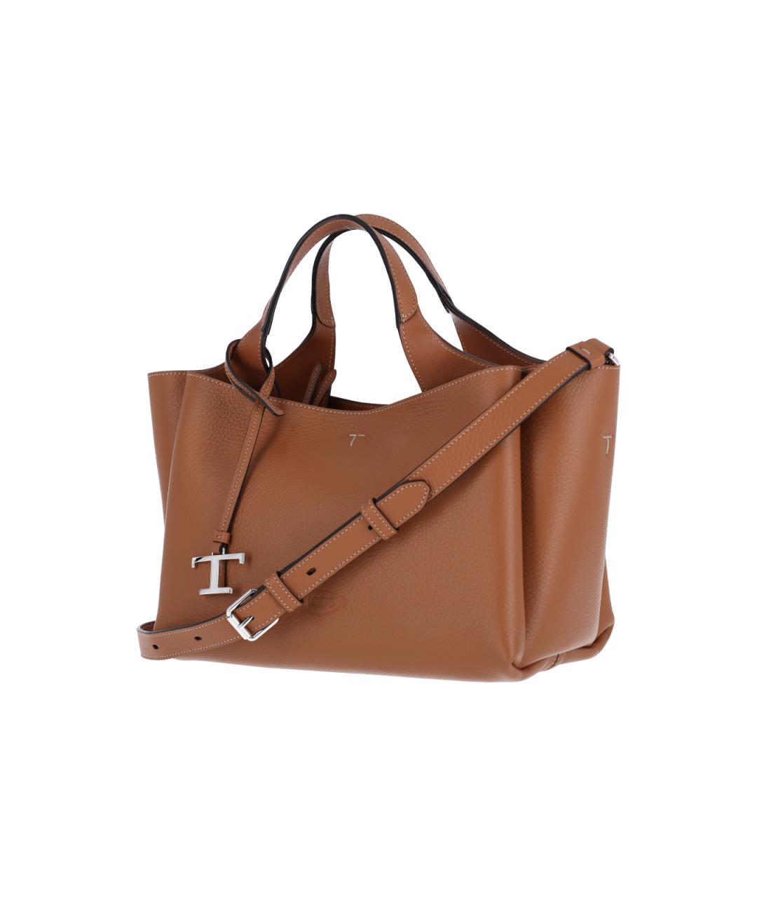 TOD'S Коричневая кожаная сумка тоут, фото 2