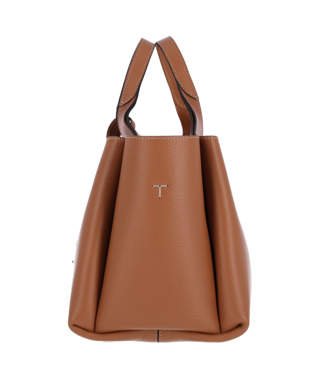 TOD'S Коричневая кожаная сумка тоут, фото 5