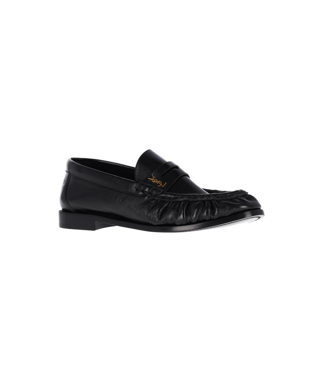 SAINT LAURENT Черные кожаные лоферы, фото 2